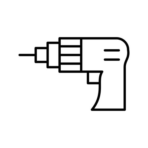 Drill icona linea macchina nera vettore