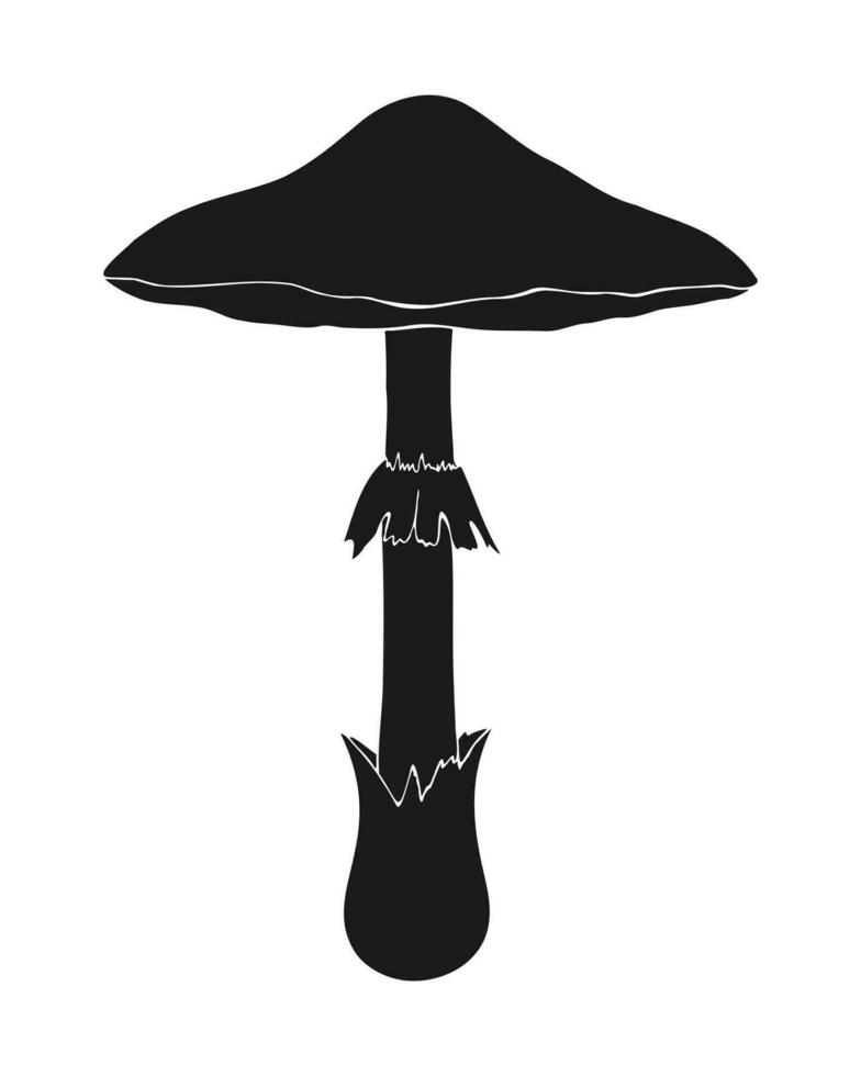 silhouette di amanita falloide, velenoso fungo, Morte cap. mortale fungo, velenoso fungo. vettore