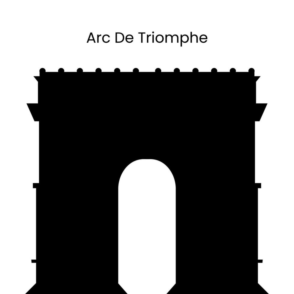 il silhouette di arco de triomphe di Parigi è isolato su un' bianca sfondo. vettore illustrazione