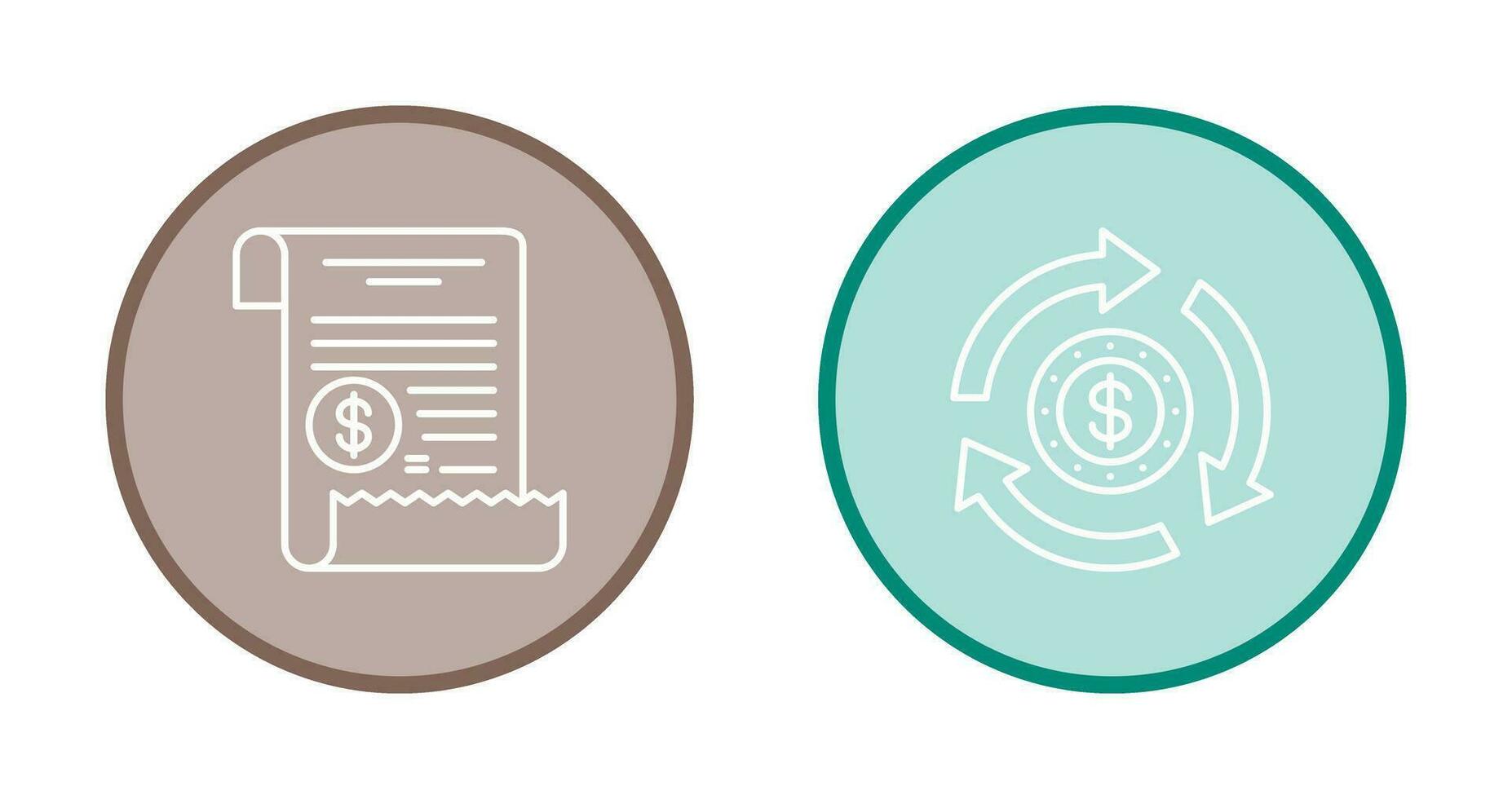 turnover e ricevuta icona vettore