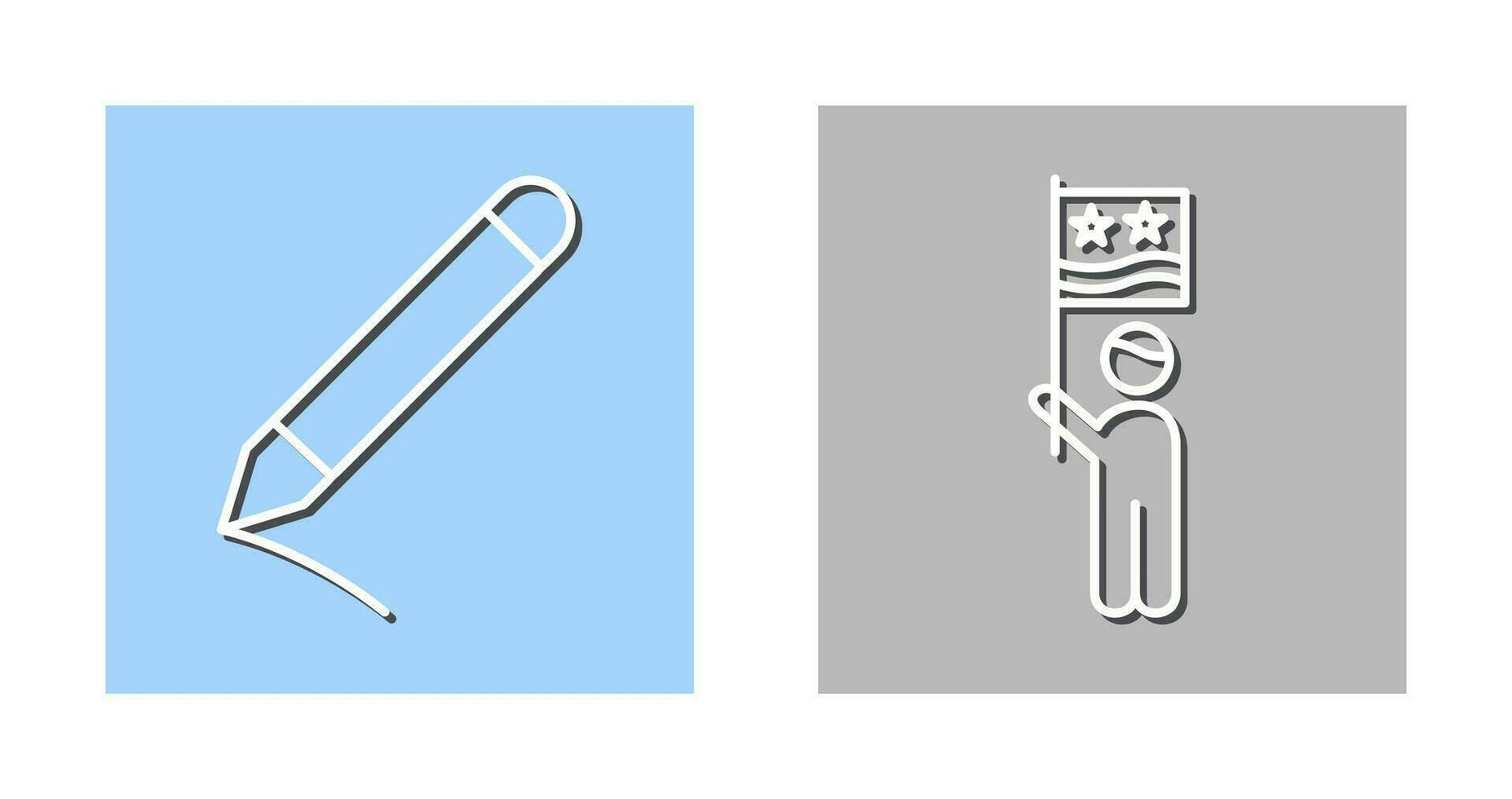 matita e raccolta bandiera icona vettore