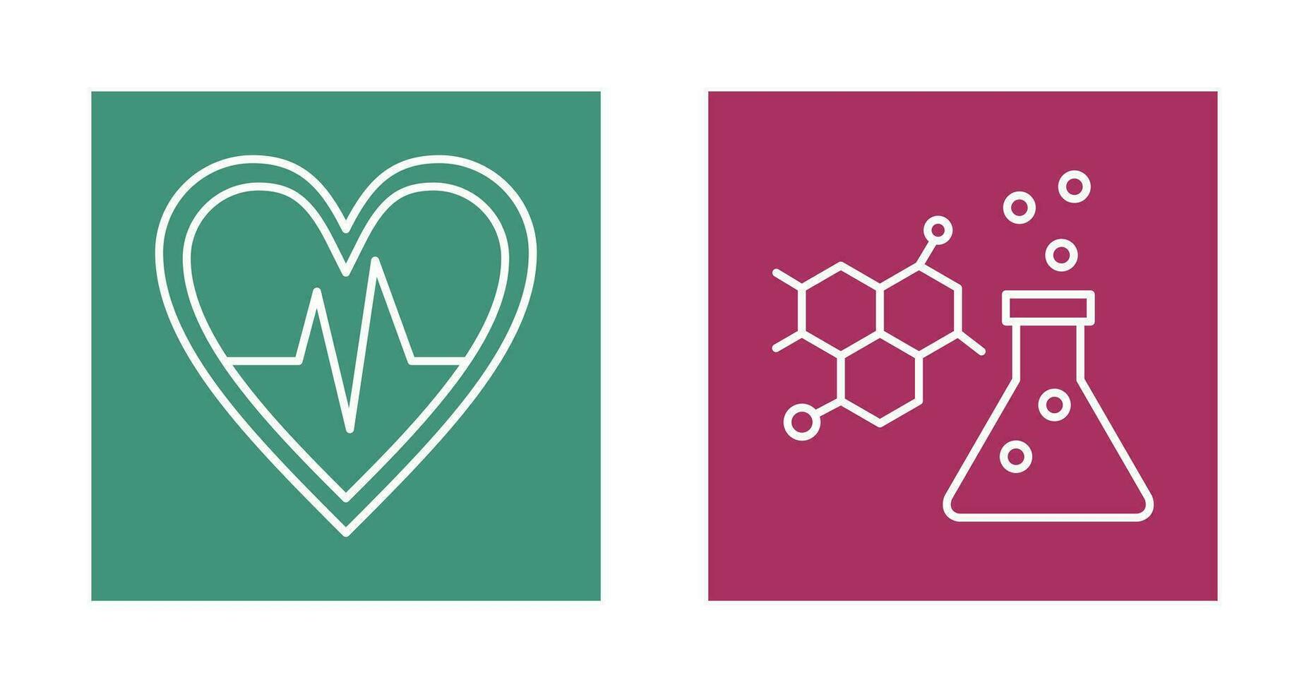 cardiogramma e chimica icona vettore