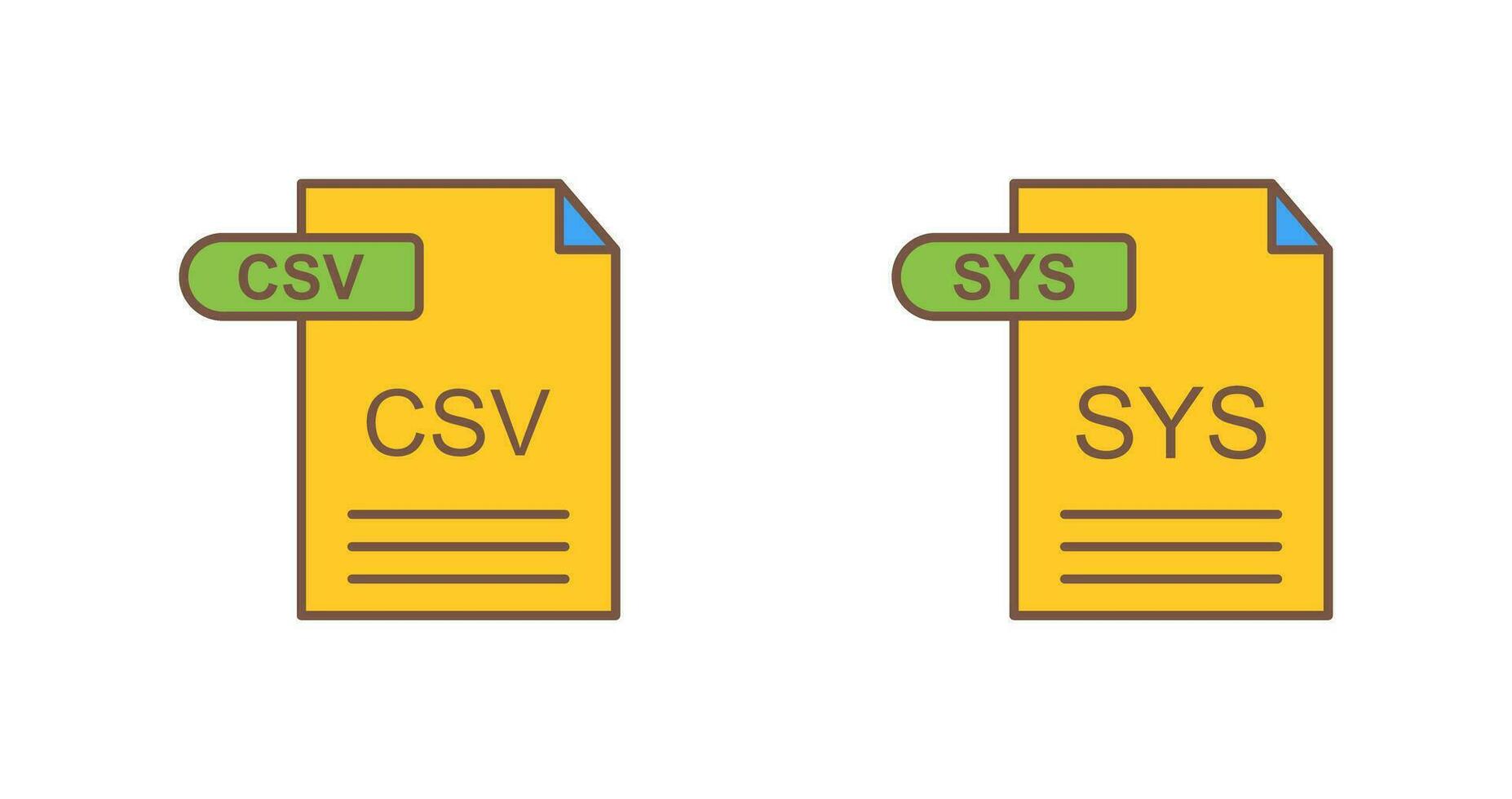 csv e SYS icona vettore