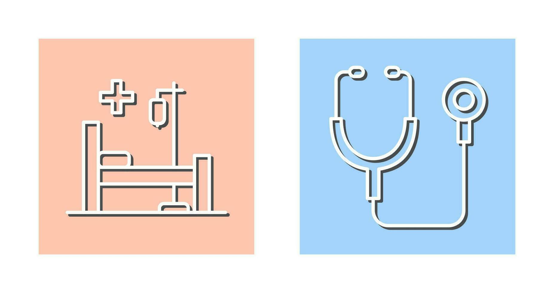 stetoscopio e ospedale icona vettore
