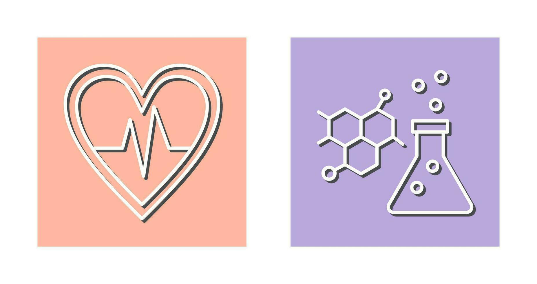 cardiogramma e chimica icona vettore