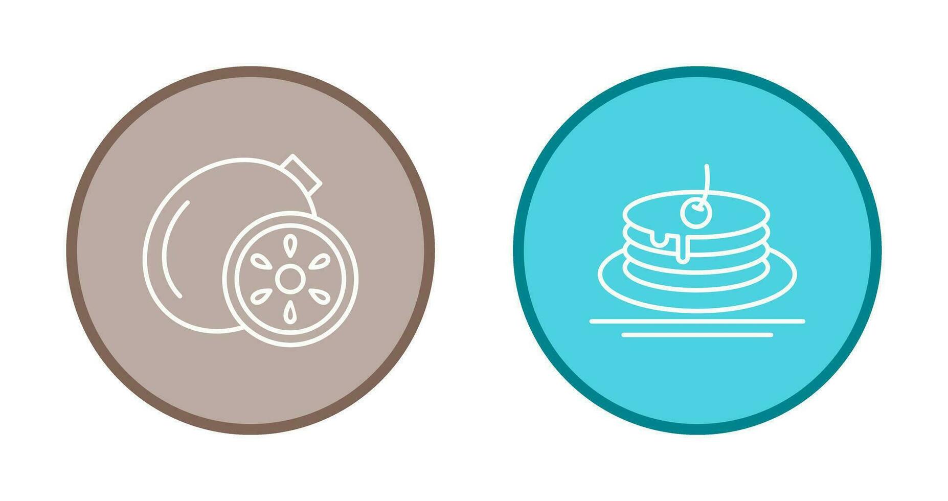 Kiwi e pancake icona vettore