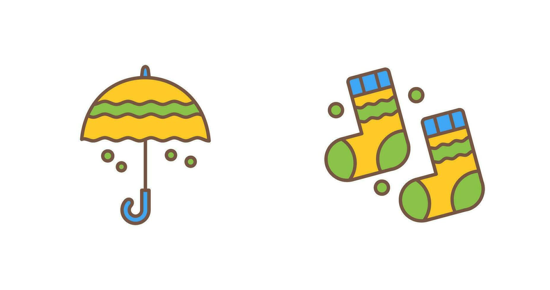 ombrello e inverno calzini icona vettore