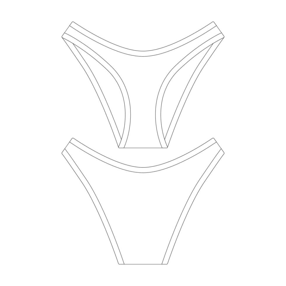 modello alto tagliare bikini biancheria intima vettore illustrazione piatto design schema capi di abbigliamento collezione