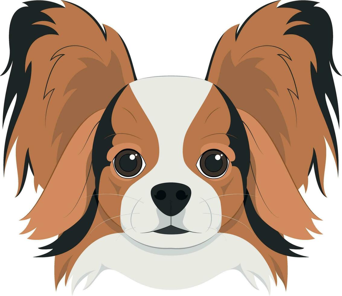 papillon cane isolato su bianca sfondo vettore illustrazione