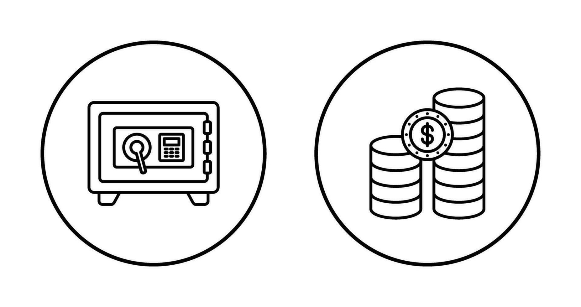 sicuro scatola e monete icona vettore