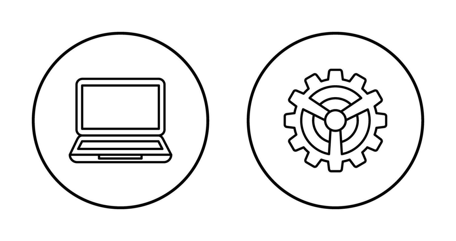 il computer portatile e ambientazione icona vettore