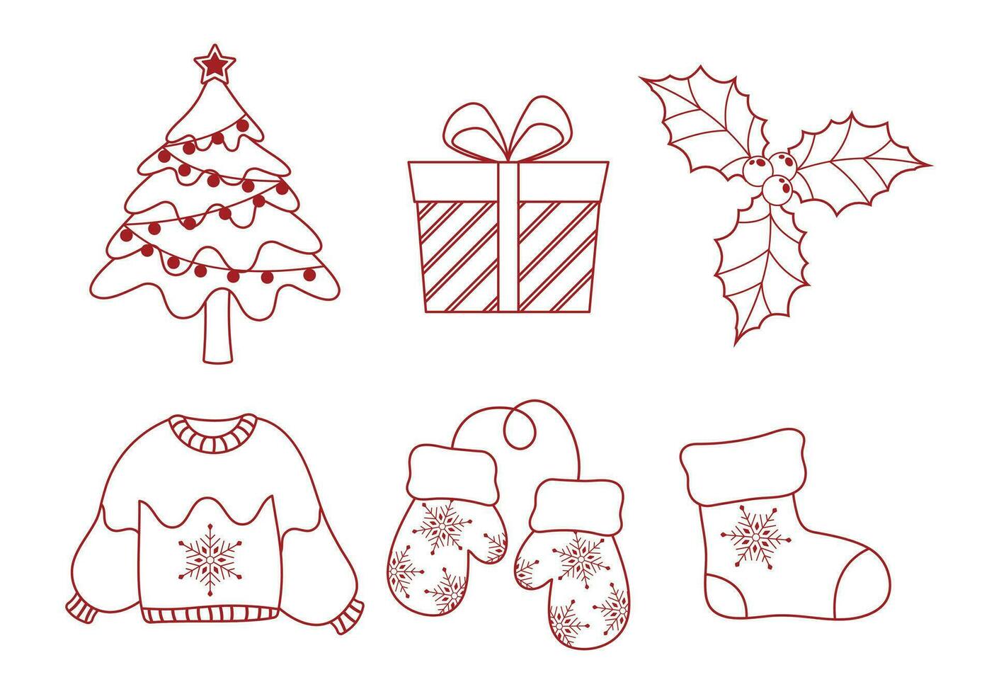 Natale tema vettore arti con Natale vacanza celebrazione semplice carino icone
