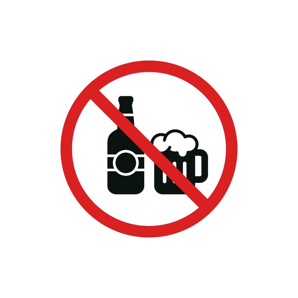 no alcool icona cartello simbolo isolato su bianca sfondo vettore