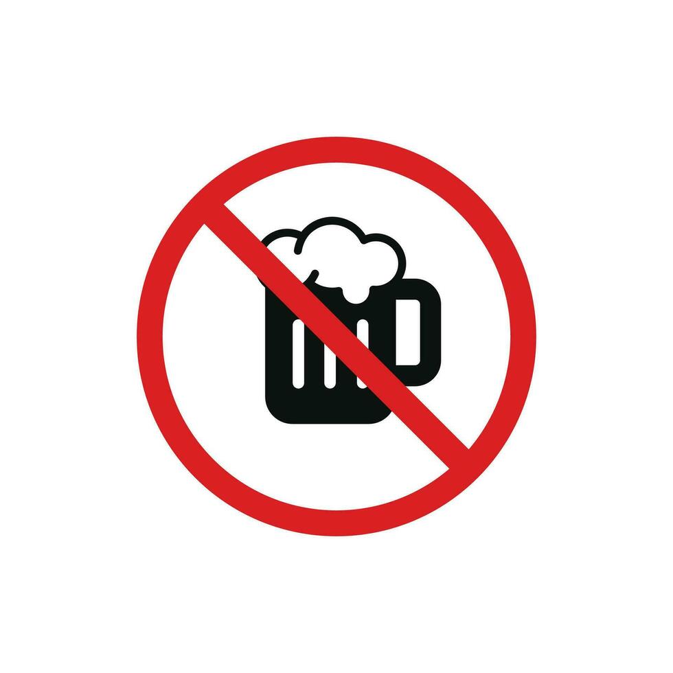 no alcool icona cartello simbolo isolato su bianca sfondo vettore