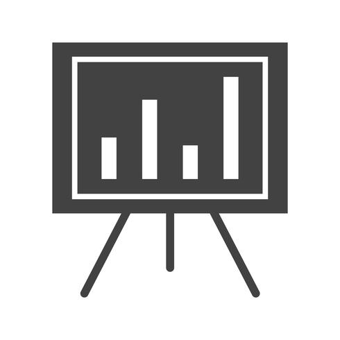 Icona del glifo del grafico del report nero vettore