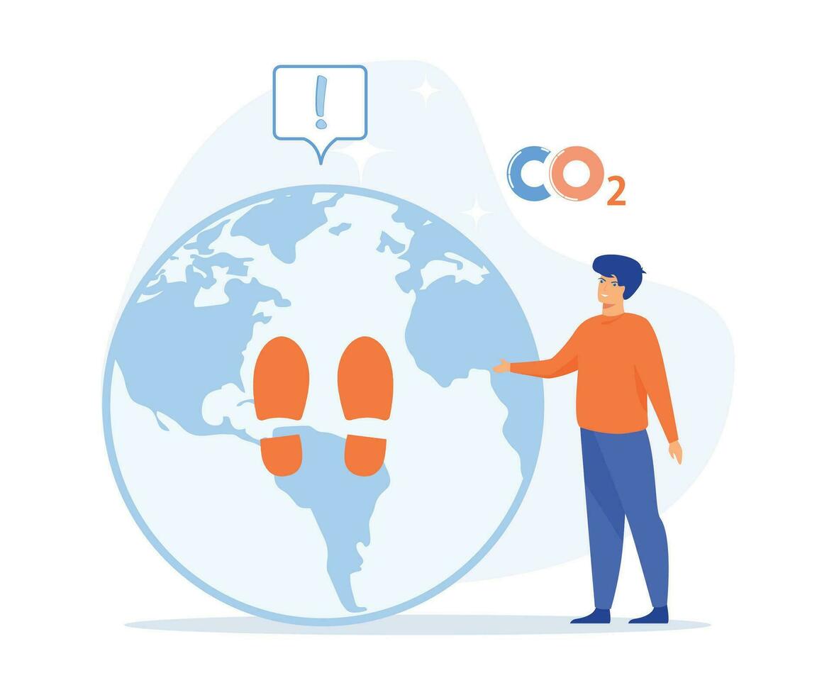 circolare economia, sostenibile economico crescita, verde energia e ridurre co2 emissione e clima impatto. piatto vettore moderno illustrazione