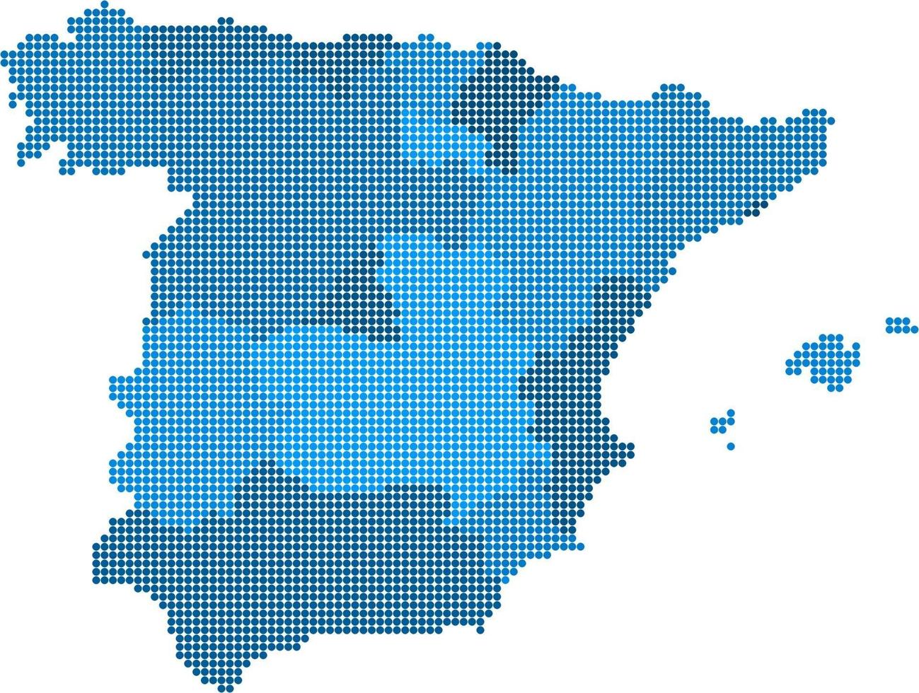 mappa della spagna cerchio blu su sfondo bianco. illustrazione vettoriale. vettore