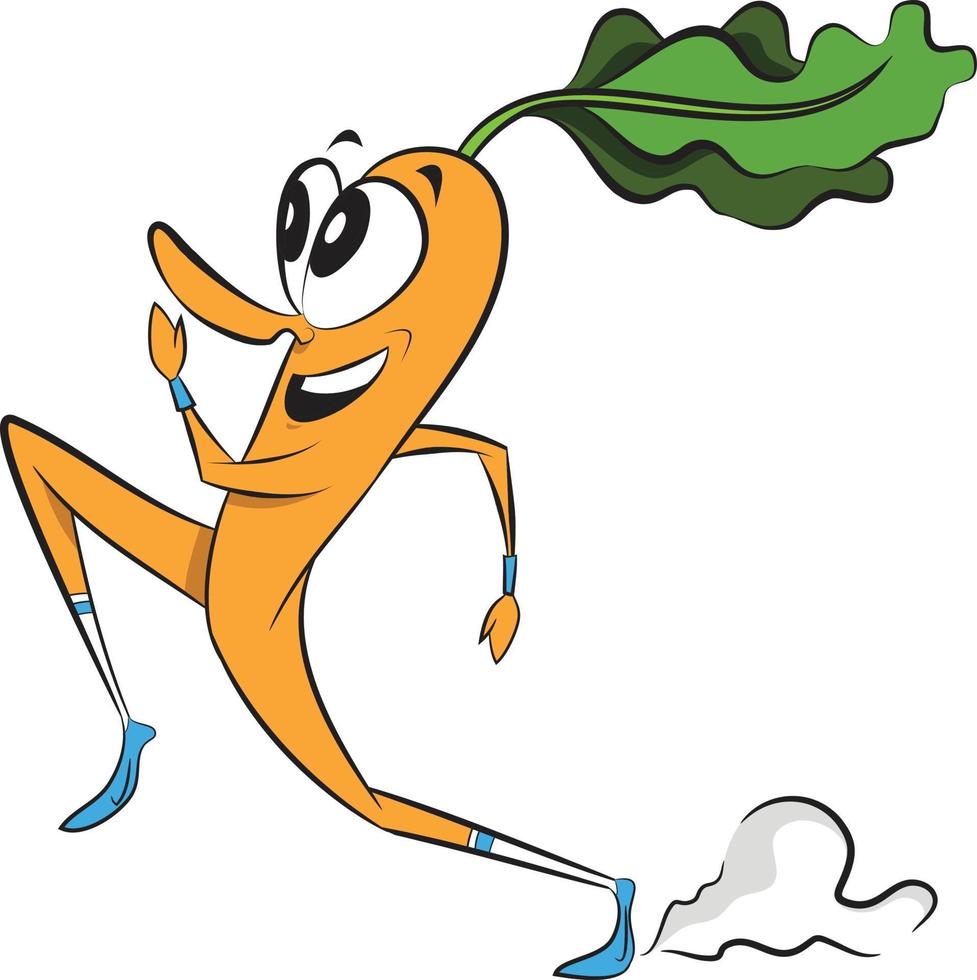 sano slim fit carota in esecuzione maratona veloce corridore atleta vegetale vettore