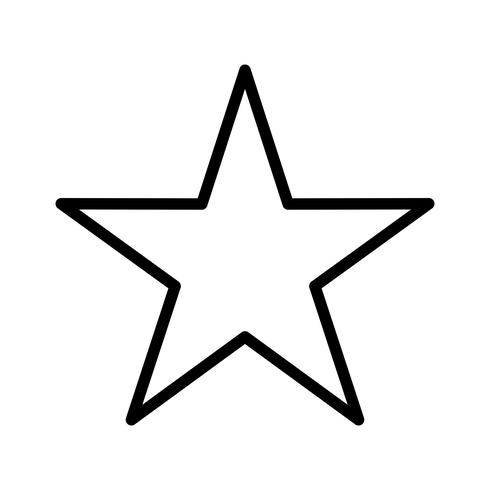 Icona nera linea stella vettore