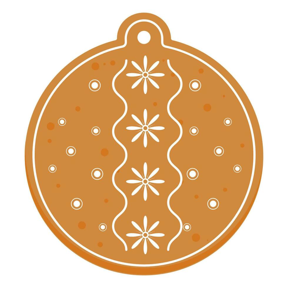 Natale Pan di zenzero biscotto isolato su bianca sfondo. Natale pasticcini, Pan di zenzero biscotto con festivo decorazione. adatto per decorazione regalo carta, saluti carte. vettore