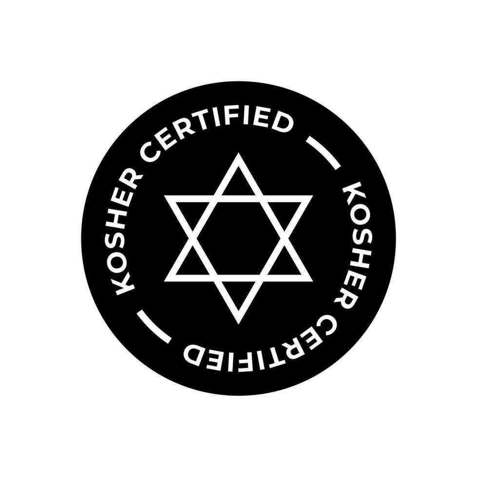 kosher certificato simbolo. internazionale simbolo di kosher cibo. confezione concetto. vettore