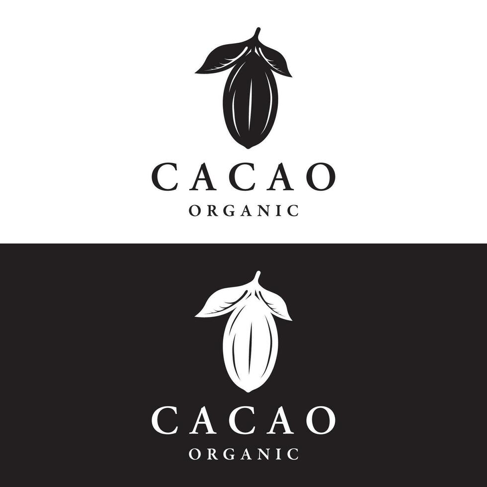 biologico cioccolato o cacao frutta logo modello design isolato sfondo. vettore