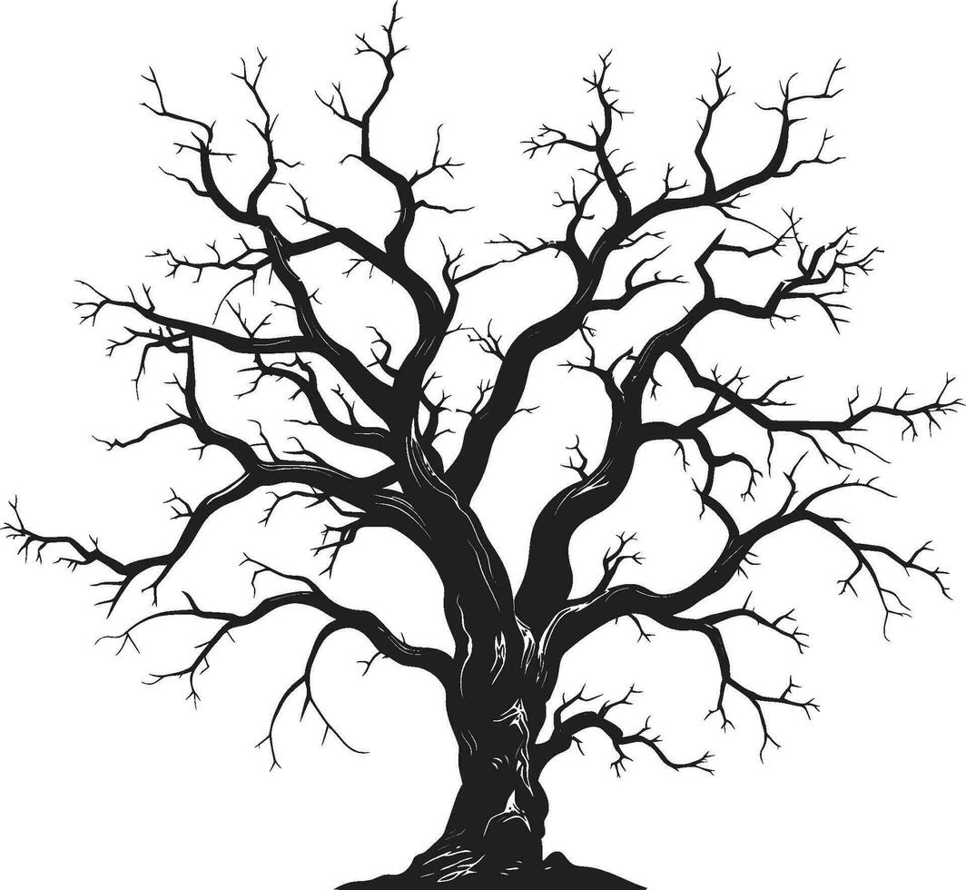 ombre nel serenità monocromatico abilità artistica di un' morto albero eterno momenti raffigurazione di un' morto albero nel nero vettore