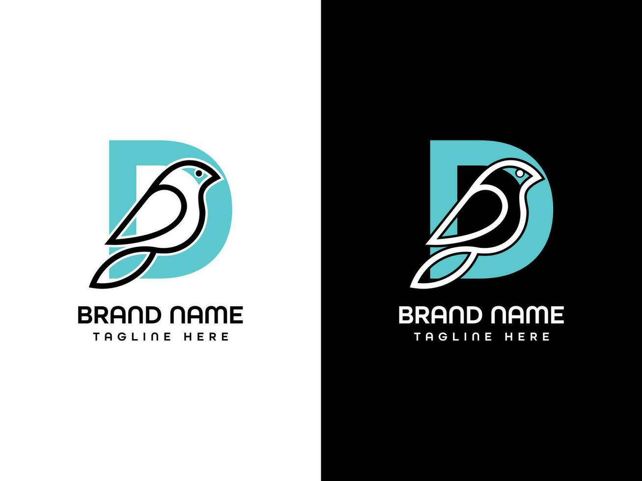 d uccello logo design vettore