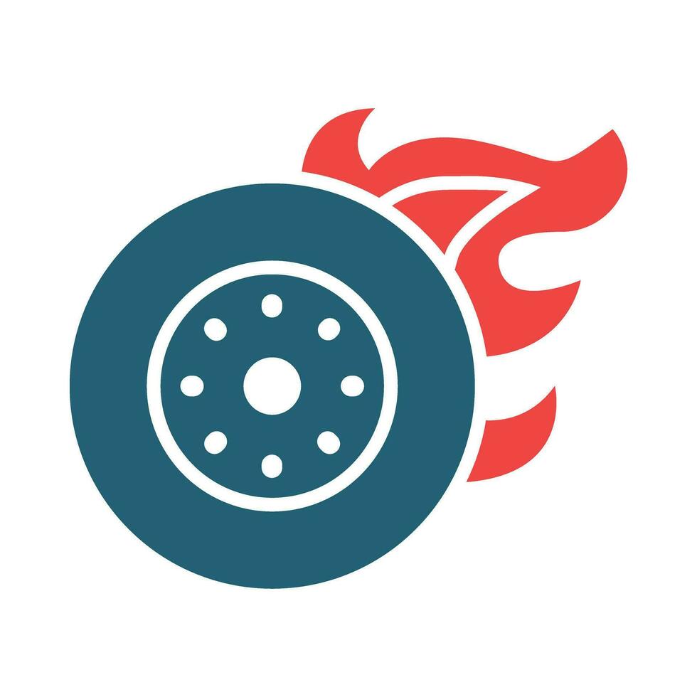 fuoco ruota vettore glifo Due colore icona per personale e commerciale uso.