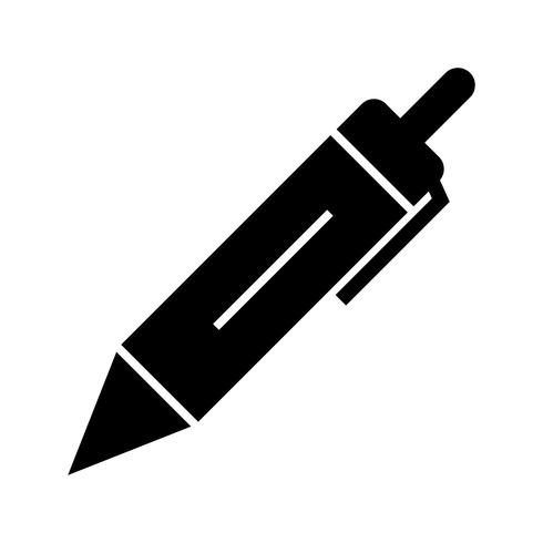 Icona del glifo penna nera vettore