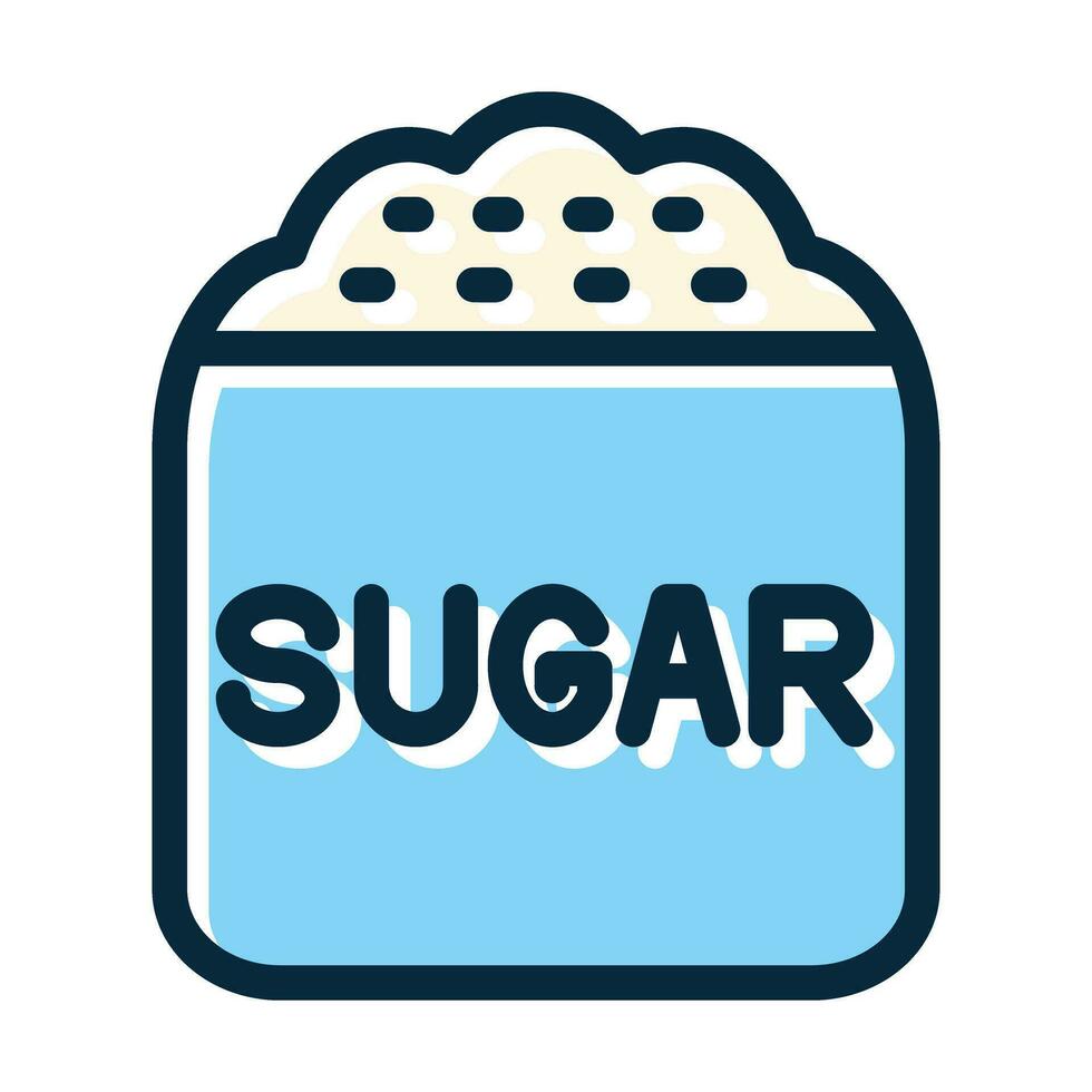 zucchero Borsa vettore di spessore linea pieno buio colori icone per personale e commerciale uso.