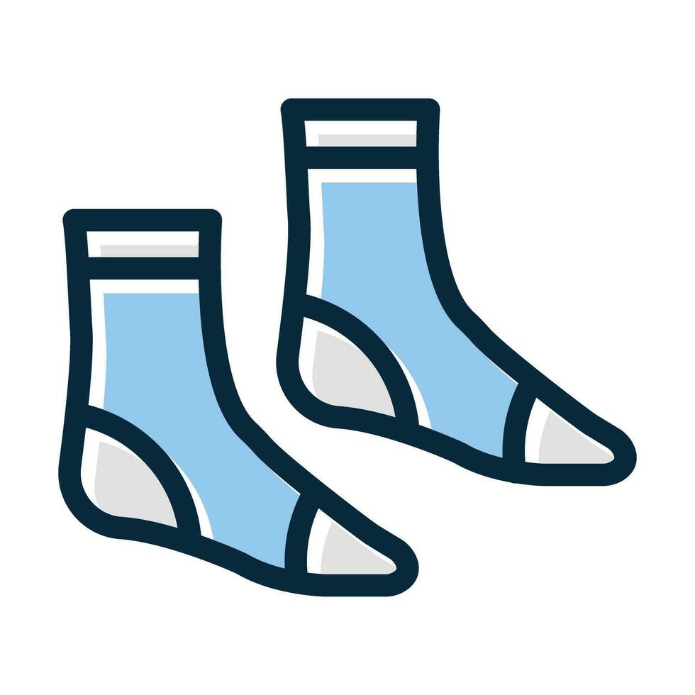 paio di calzini vettore di spessore linea pieno buio colori icone per personale e commerciale uso.