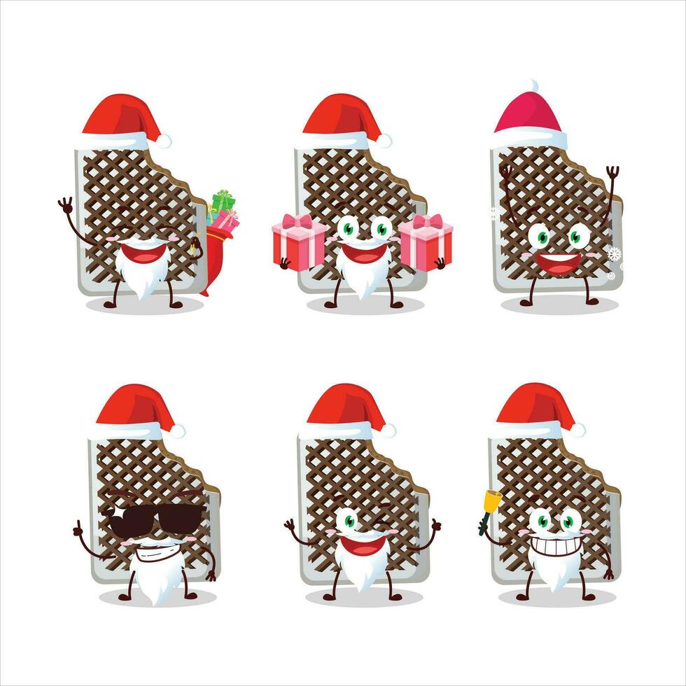 Santa Claus emoticon con o'tacos cibo cartone animato personaggio vettore