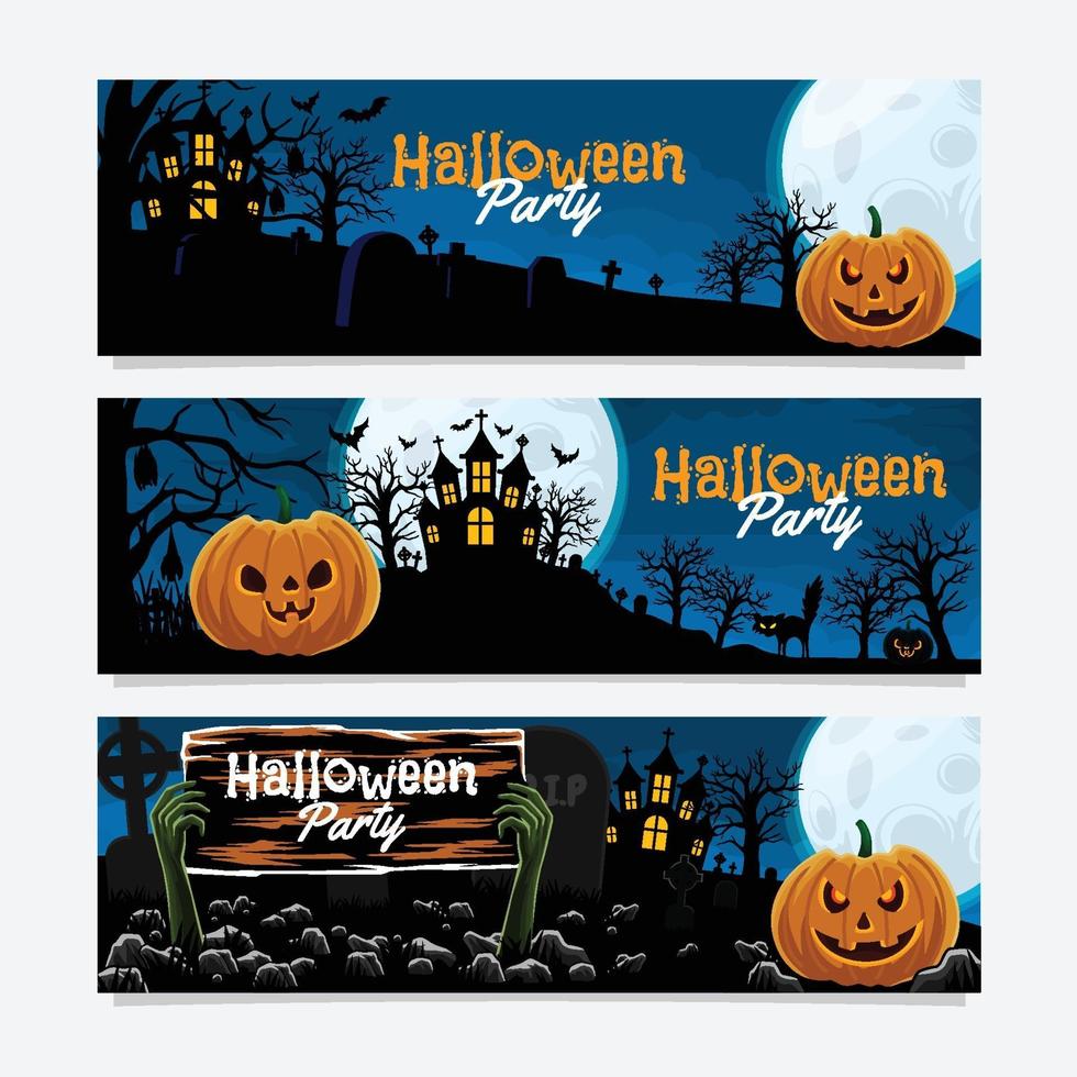 felice festa di halloween banner vettore