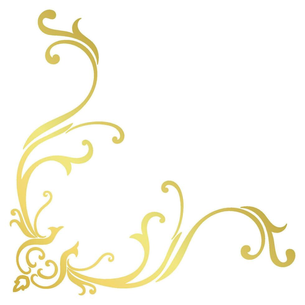 oro Vintage ▾ barocco angolo ornamento retrò modello antico stile acanto. decorativo design elemento filigrana calligrafia. voi può uso per nozze decorazione di saluto carta e laser taglio vettore