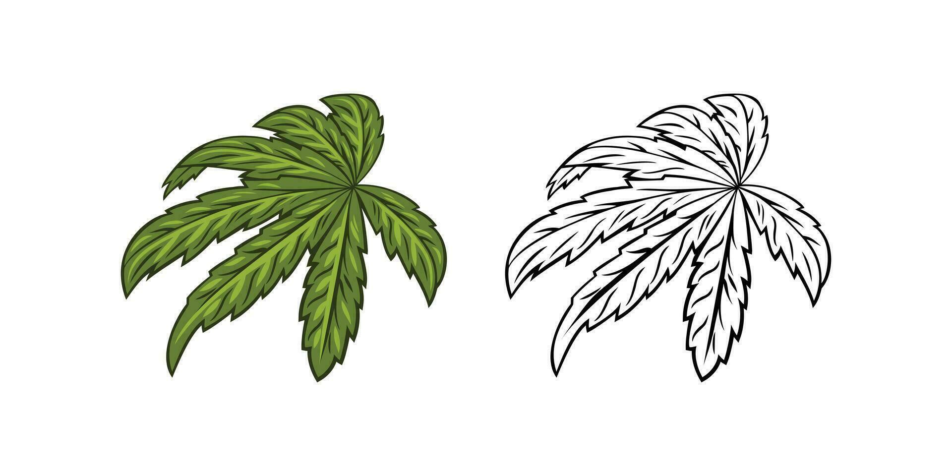 illustrazione della foglia di marijuana vettore