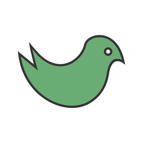 Icona di linea carina uccello riempito vettore