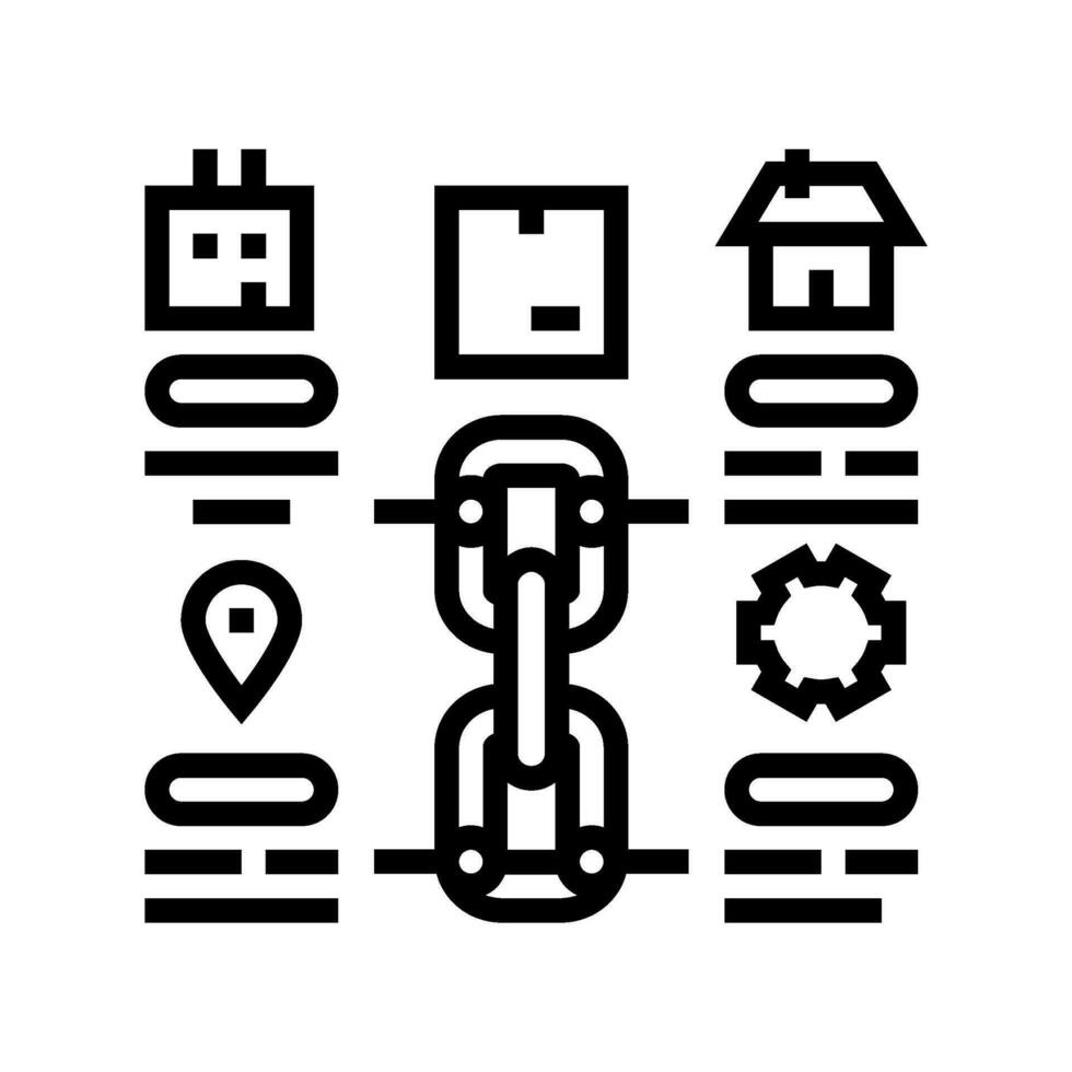 fornitura catena pianificazione logistica manager linea icona vettore illustrazione