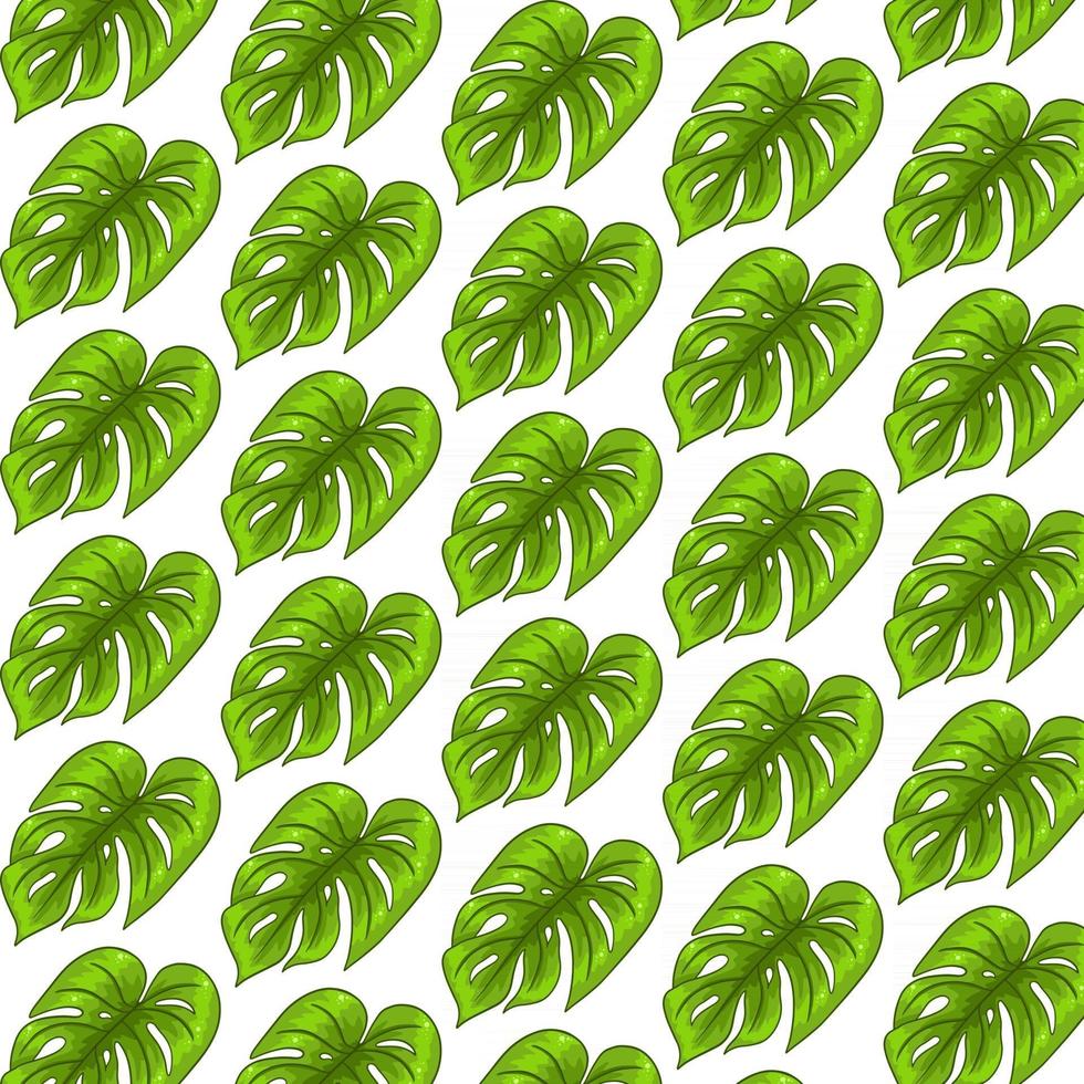 modello senza saldatura tropicale con foglie esotiche in stile cartone animato vettore