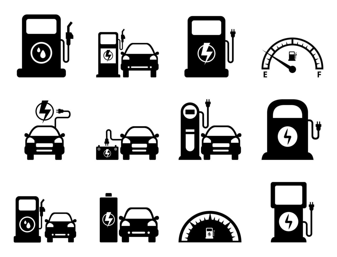 set di icone di benzina - illustrazione vettoriale. vettore