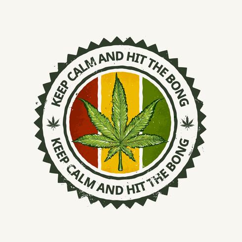 Emblema di cannabis vettore