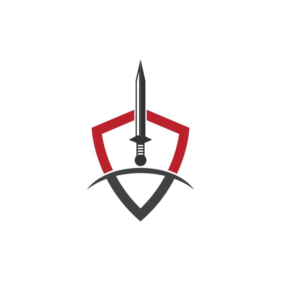 scudo guerre con spada logo design vettore illustrazione