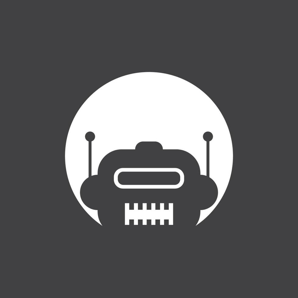 progettazione dell'illustrazione dell'icona di vettore del modello di logo del robot