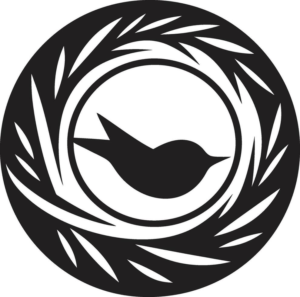 aereo rifugio nero vettore uccello nido simbolo eleganza nel monocromatico noir nido icona