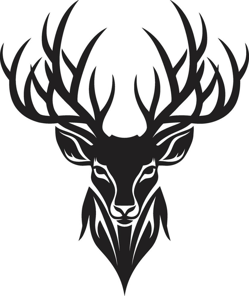 elegante cervo silhouette un' moderno natura capolavoro nel nero intricato bellezza nel il selvaggio nero vettore cervo logo