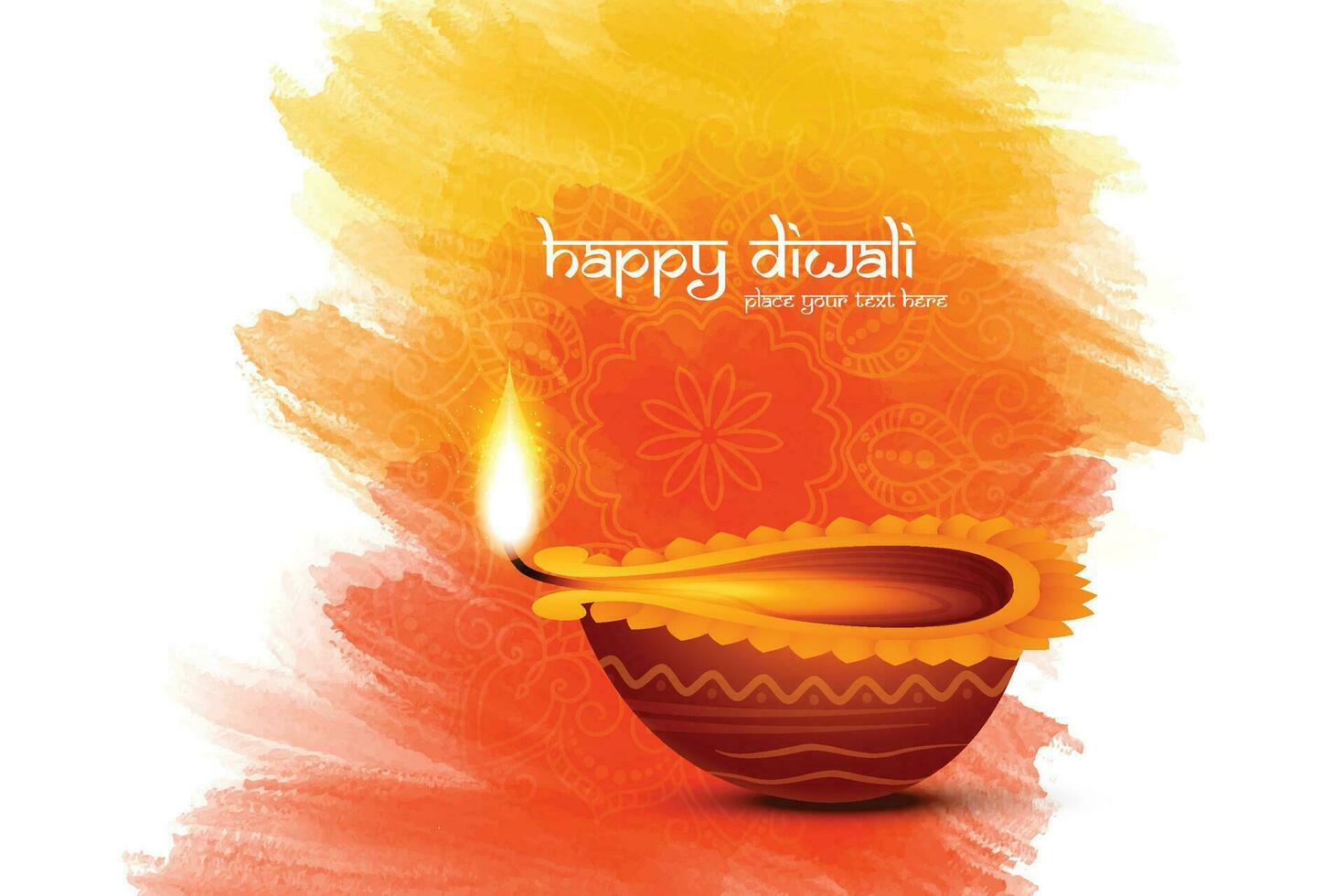 contento Diwali decorativo olio lampada Festival celebrazione carta sfondo vettore