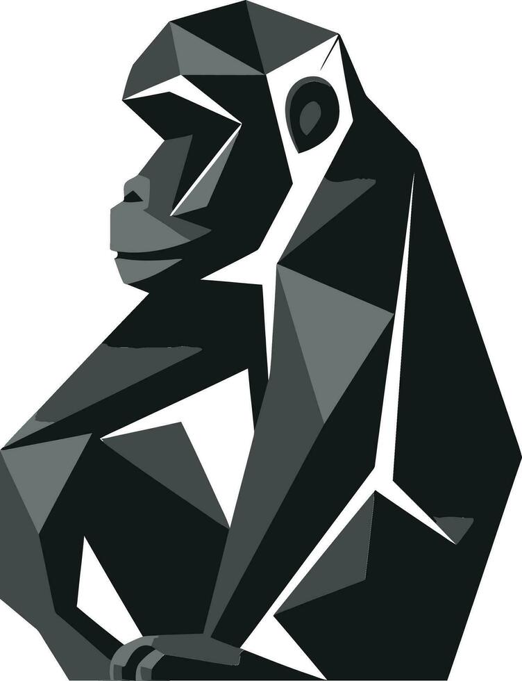 scimmiesco cresta design moderno scimmia insegne vettore