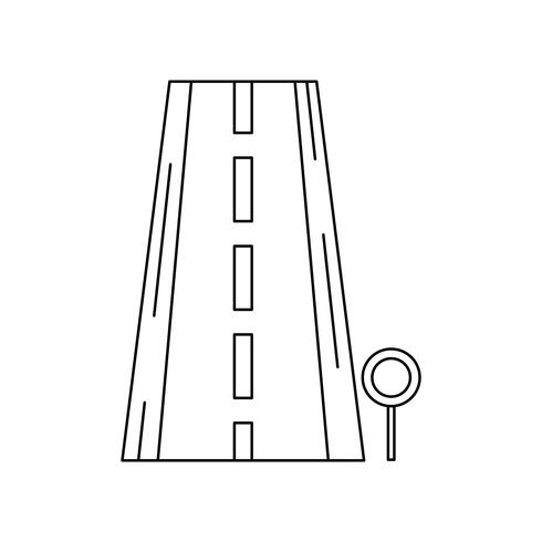 Icona della strada linea nera vettore