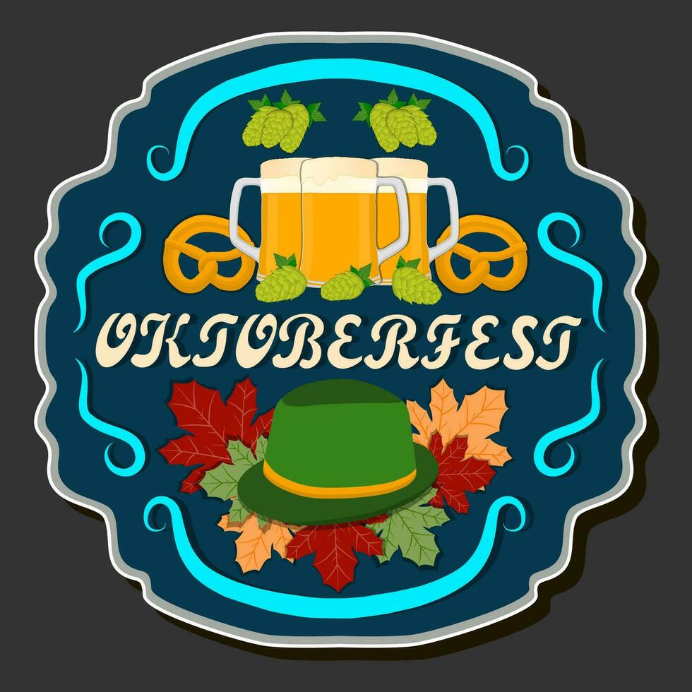 bellissimo illustrazione su tema di festeggiare annuale oktoberfest vacanza vettore