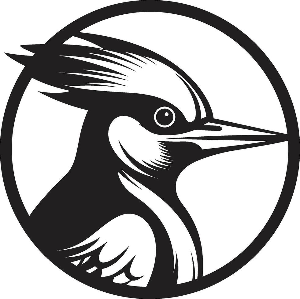 picchio logo design nero nero picchio uccello logo design vettore